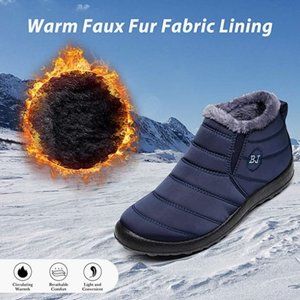 Women's Winter Snow Boots, Anti-Slip Velour Cuff Sock Knit Boots- Size 11 US